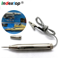 DC 6V/12V/24V Cable And Clip Circuit Tester Auto Car Light Circuit Tester Lamp Voltage Test Probe Pencil Car Diagnostic Tools