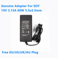 Genuine 19V 3.15A 60W 5.5x2.5mm SOY-1900315 AC Switching Adapter For SOY HKC AOC Monitor Power Supply Charger