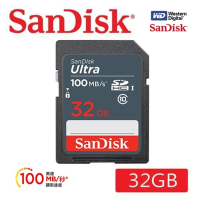 SanDisk 晟碟 (全新升速版) 32GB Ultra SDHC 100MB/s 升級C10 UHS-I 高階相機卡 (升速版100MB/s 原廠7年保固)