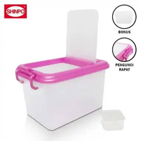Shinpo Kotak Tempat Penyimpanan Beras 10KG / Rice Box Food Grade Pink