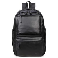 Casual Men's Korean Backpack Backpack Backpack Soft Leather College Student Backpack