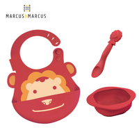 【加拿大 Marcus &amp; Marcus】動物樂園餵食禮盒組 - 獅子 (紅)