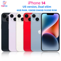 iPhone 14 128G/256G/512GB ROM Dual eSIM 6GB RAM 6.1" Genuine Super Retina OLED Dual 12MP Face ID NFC A15 98% New 5G Mobile Phone