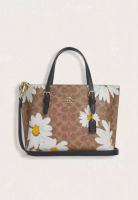 COACH Coach Mollie Tote Bag 25 In Signature Canvas With Floral Print Tan Multi