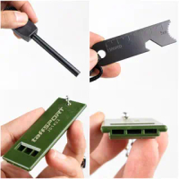 Fire starter bushcraft survival-flint stone-pematik peluit pembuka tutup botol -TaffSPORT