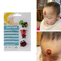 3 Pcs/cards Kids Children Baby Care Cartoon LCD Forehead Thermometer Sticker Thermometers