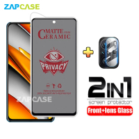 PAKET 2IN1 Anti Gores Privacy Xiaomi Poco F3 Free Tempered Glass Camera