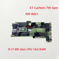 FX490 NM-B861 for Lenovo ThinkPad X1 Carbon 7th Gen 2019 Laptop Motherboard With I5 I7 8th Gen CPU 8G 16G RAM 100% test