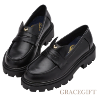 【Grace Gift】美少女戰士Crystal黑貓露娜中跟樂福鞋 黑