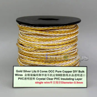 LN006139 Pure Gold Silver Plated OCC Mixed 8 Cores Litz Bulk Wire For acrolink DIY Shure Fostex QDC Earphone Headphone Cable