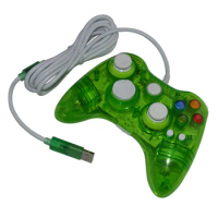 5PCS Transparent color Wired Gamepad Controller Joypad With light For Xbox 360 Console Joystick