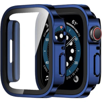 Case For Apple Watch 7 8 45mm 41mm 49mm 44mm 40mm straight edge Waterproof Screen Protector Cover Case iWatch 4 5 SE 6 7 8 Ultra