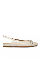FitFlop FitFlop DELICATO Glitz-Bow Leather Slingbacks - Paris Beige (E3N-A99)