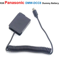 USB Type-C DMW-DCC8 BLC12 DC Coupler Dummy Battery For Panasonic Lumix DMC-G6 G7 GX8 G80 G81 G85 FZ300 FZH1 FZ1000 FZ2000 FZ2500