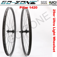 Super Light 29er Carbon MTB Wheels Tubeless GO-ZONE PRO4 Pillar 1420 Brisk Thru Axle / Quick Release / Boost MTB Wheelset 29