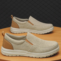 2023 Men's Spring Casual Canvas Shoes Fashion Outdoor Walking Shoes Non-slip Boat Shoes Breathable Flat Men Shoes Sneakers