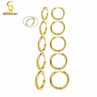 1pc 8-18mm F136 Titanium Hoop Earring Hypoallergenic Ear Cartliage Helix Tragus Lobe Daith Ring 2mm Thickness Metal Earring Gift