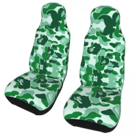 Customized Camo Green Universal Car Seat Covers Fit Any Car Truck Van RV SUV Camouflage Auto Seat Cover Protector 2 Pieces