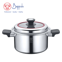 Buffalo 76222S CLASSIC 316不銹鋼五層複合金雙耳煲連不銹鋼蓋 22cm / 4.8L 香港行貨