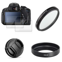 46mm UV Filter HN-40 Lens Hood Cap + 2x Glass Screen Protector For Nikon Z fc ZFC Z30 Z50 Camera With NIKKOR Z 16-50mm Lens