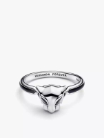 Pandora Marvel Black Panther Sterling Silver Ring with Black Crystal and Black Enamel - 54