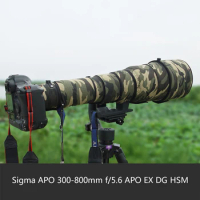 Roadfisher Camo Waterproof Dustproof Camera Lens Wrap Cover Protective Coat Sleeve Case For SIGMA APO 300-800mm F5.6 EX DG HSM