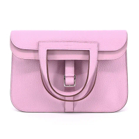 【Hermes 愛馬仕】Halzan 25cm T/C 牛皮手拿/手提/肩背/斜背多用包(X9錦葵紫/U刻/銀釦)