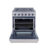 30 Inch Stainless Steel Oven 4 Burner Gas Stove With Grill