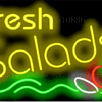 Fresh Salads neon sign Handcrafted Light Bar Beer Pub Club signs Shop Business Signboard diet food diner break 17"x14"