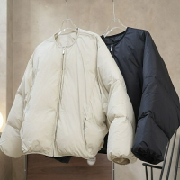 【巴黎精品】真 羽絨90%鴨絨 羽絨外套鴨絨夾克-空氣感短版寬鬆保暖女外套2色a1ea31