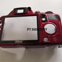 Original D3100 Rear Cover Back Cover Red Colour backshell Without LCD Display Screen Botton Key Cover Flex Cable For Nikon D3100