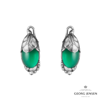 【Georg Jensen 官方旗艦店】2024 HERITAGE 夾式耳環(純銀 綠瑪瑙 耳環)