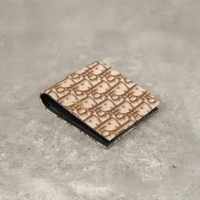 Dompet CHRISTIAN DIOR OBLIQUE BROWN BIFOLD WALLET 100% ORIGINAL 11X9CM