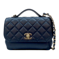 【二手名牌BRAND OFF】CHANEL 香奈兒 藍色 牛皮 菱格紋 荔枝紋 郵差包 兩用包 A93607