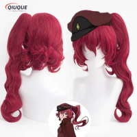 Anime Bungo Stray Dogs Season 4 Teruko Okura Cosplay Wig Red Ponytail Heat Resistant Synthetic Hair Halloween Wigs Wig Cap