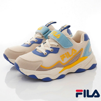★FILA斐樂頂級童鞋-輕量老爹運動鞋3-J816V-179米藍(中大童段