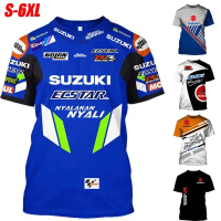 Baju-T Motosikal Suzuki Moto-Gp Ecstar, Reka Bentuk 3D Sejuk, Fesyen, Untuk Lelaki, Baju Atasan Tee 