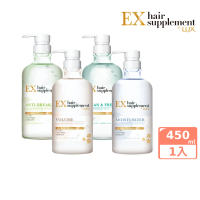 LUX 麗仕 女大推薦 日本製髮的補給 胺基酸洗髮精/護髮乳450g(絲蛋白/膠原蛋白/角蛋白/冰河水)