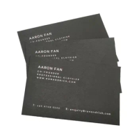 200pcs Silver foi Business Cards Printed On 500gsm Uncoated Black Paper Foil On Double Sided Name Card