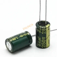 100pcs/lot 250v 22uf high frequency low impedance 10*17 20% RADIAL aluminum electrolytic capacitor 22000NF 20%