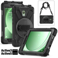 Shockproof Case for Samsung Galaxy Tab Active5 SM-X300 X306B Active3 T570 T575 Cover Active 5 3 8.0 holder with shoulder strap