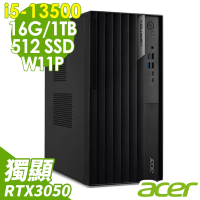 【Acer 宏碁】i5 RTX3050 十四核商用電腦(VM8715G/i5-13500/16G/1TB HDD+512G SSD/RTX3050_8G/W11P)