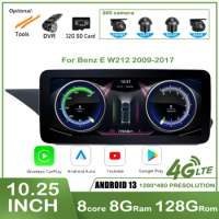 10.25" Android 13 For Benz Mercedes E W212 2009-2017 Auto Radio Wireless Carplay IPS Touch Screen Car Navigation Multimedia