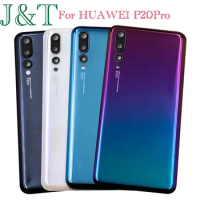For Huawei P20 Pro Battery Back Cover 3D Glass Panel P20Pro Rear Back Door Battery Housing Case Camera Lens Adhesive Replace
