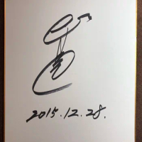 Kitano Takeshi autographed Shikishi Card Art Board date 2015.12.28