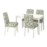 EKEDALEN/BERGMUND 餐桌附4張餐椅, 白色/fågelfors 彩色