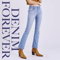 BRAPPERS 女款 新美腳ROYAL系列-低腰彈性九分喇叭褲-淺藍