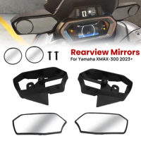 XMAX-300 Rearview Mirror Kit Convex Angle Adjustable White Side Mirror For Yamaha XMAX 300 Xmax300 2023 Rear View Holder Bracket