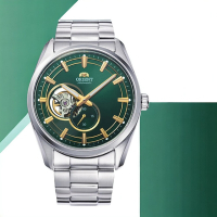 ORIENT 東方錶 Semi-Skeleton系列 鏤空 小秒針機械錶 男錶 手錶 藍寶石 綠油金-RA-AR0008E