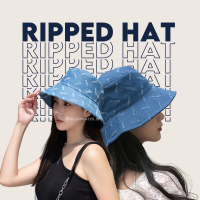Ripped Jeans Bucket Hat - topi fashion wanita